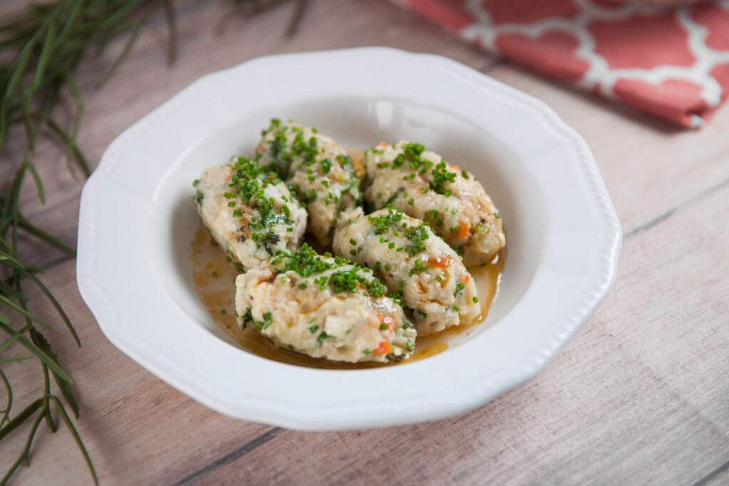 Chicken Dumplings with Browned Butter Sauce